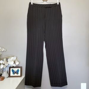 Due Per Due Gangs Of New York Style Black Pin Striped Cuffed Hem Trousers Size 8